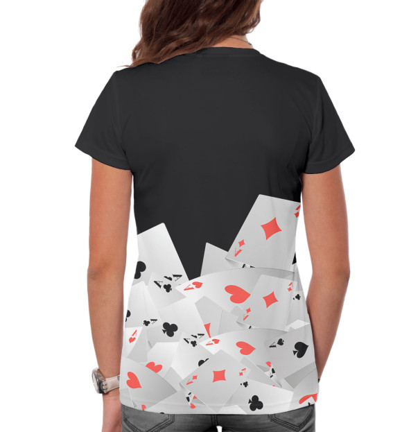 Женская футболка с изображением Покер цвета Белый