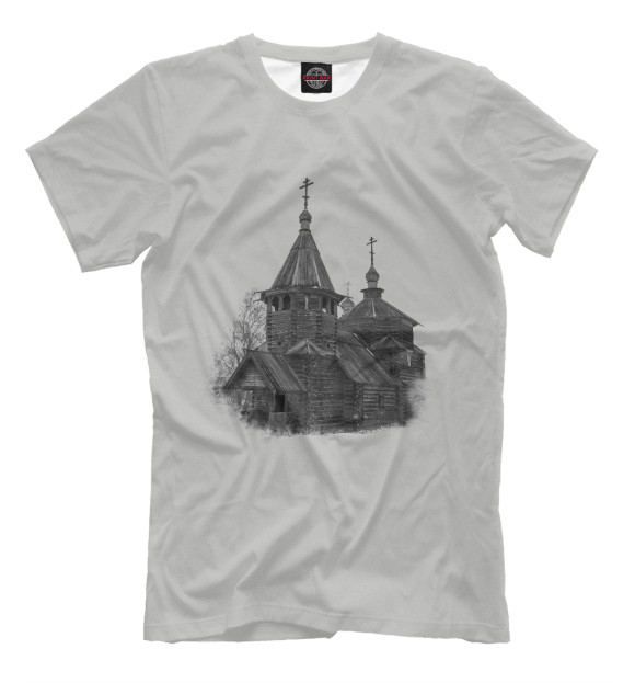 Мужская футболка с изображением Деревянная церковь в Суздале цвета Бежевый