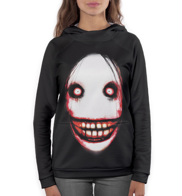 Женское худи с изображением Хоррор цвета Белый