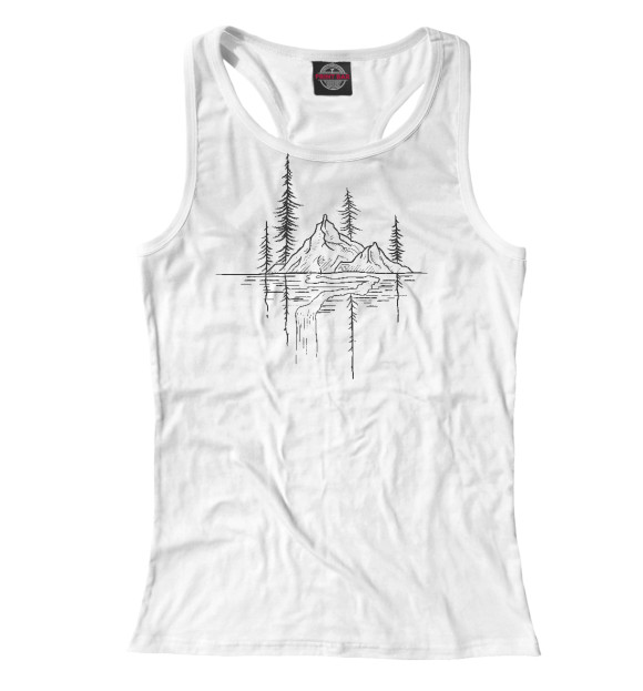 Женская майка-борцовка с изображением Горы цвета Белый