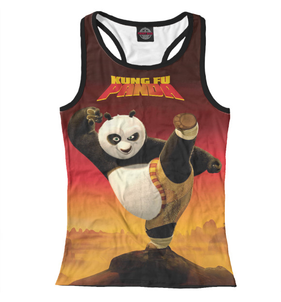 Женская майка-борцовка с изображением Kung Fu Panda цвета Белый