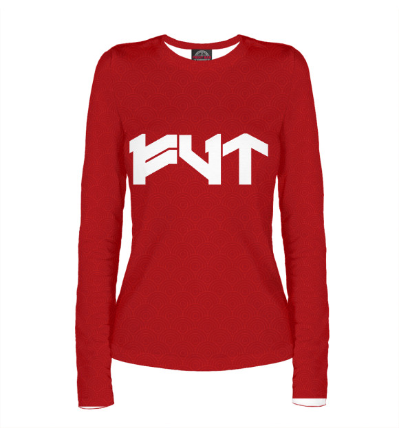 Женский лонгслив с изображением Руны победы цвета Белый