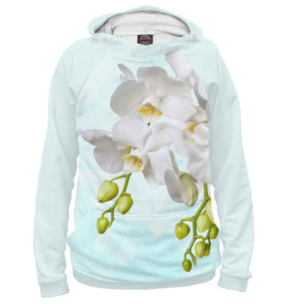 Худи для девочки с изображением Белоснежная орхидея цвета Белый
