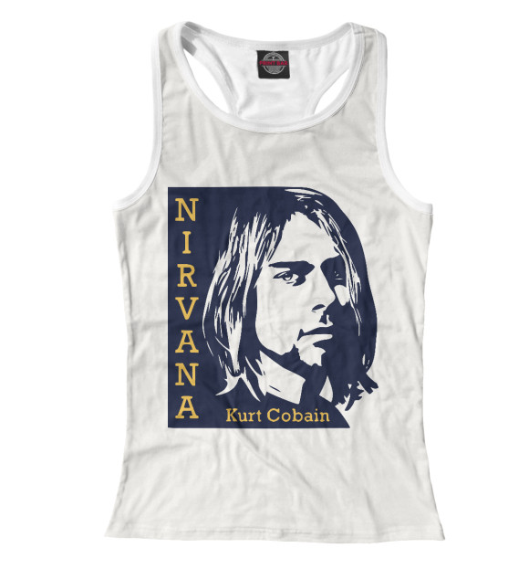 Женская майка-борцовка с изображением Nirvana цвета Белый