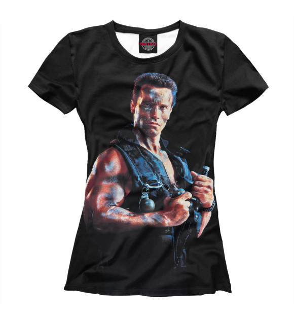 Женская футболка с изображением Commando цвета Белый