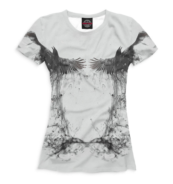 Футболка для девочек с изображением Ворон цвета Белый