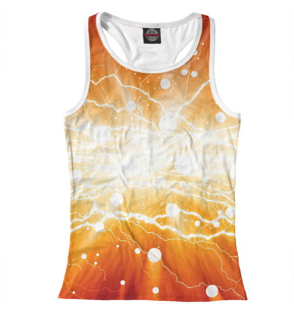 Женская майка-борцовка с изображением Молнии цвета Р‘РµР»С‹Р№