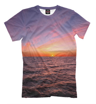 Мужская футболка Лиловый морской закат