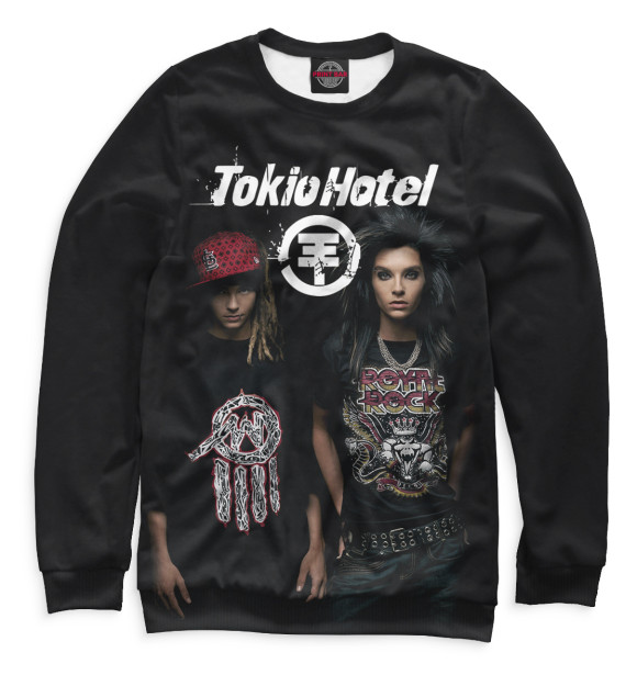 Свитшот для девочек с изображением Tokio Hotel цвета Белый