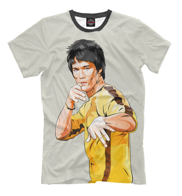 Мужская футболка с изображением Bruce Lee цвета Бежевый