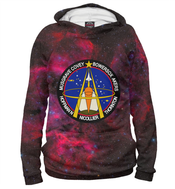 Женское худи с изображением NASA цвета Белый