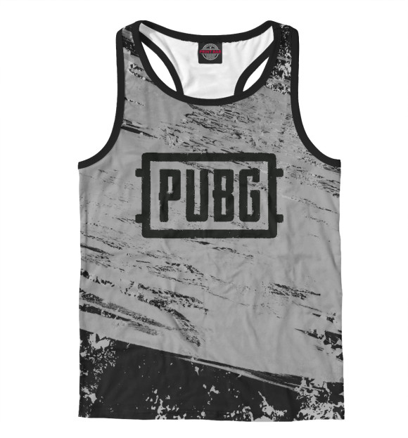 Мужская майка-борцовка с изображением PUBG цвета Белый