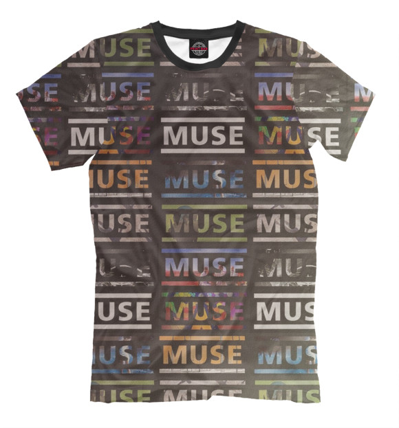 Мужская футболка с изображением Muse цвета Серый