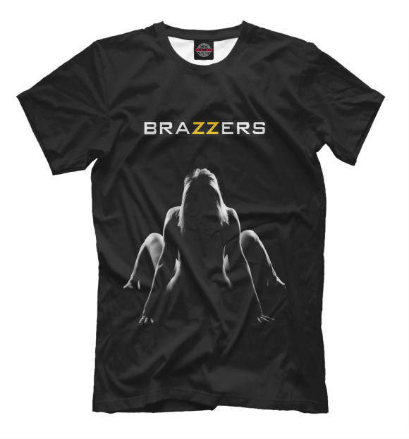 Мужская футболка с изображением BRAZZERS цвета Черный