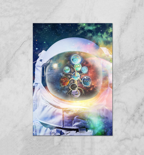 Плакат с изображением 9 миров в Отражении цвета Белый