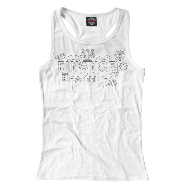 Женская майка-борцовка с изображением Finance цвета Белый