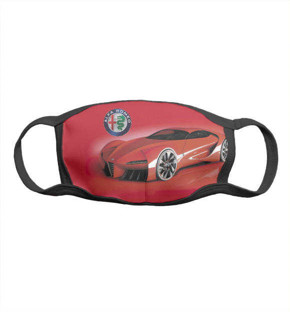 Маска тканевая с изображением Alfa Romeo цвета Белый