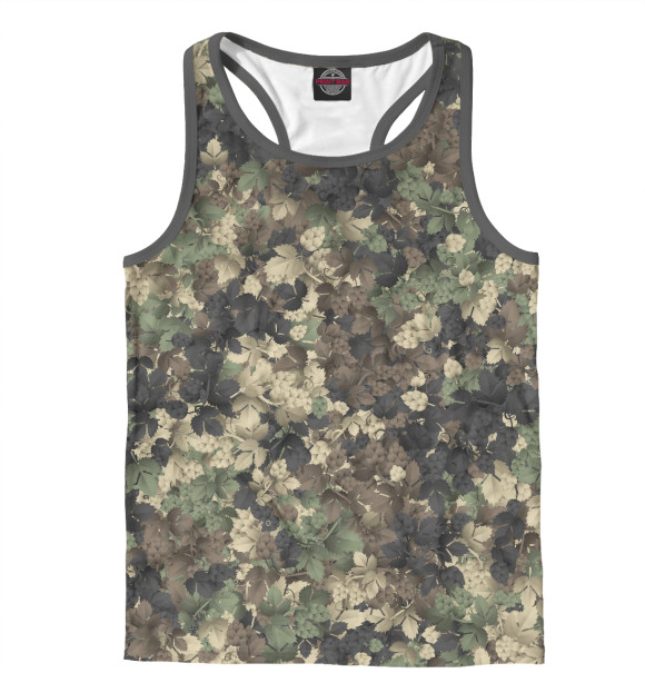 Мужская майка-борцовка с изображением Хмельной камуфляж цвета Белый