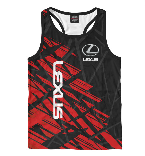 Мужская майка-борцовка с изображением Lexus Лексус цвета Белый