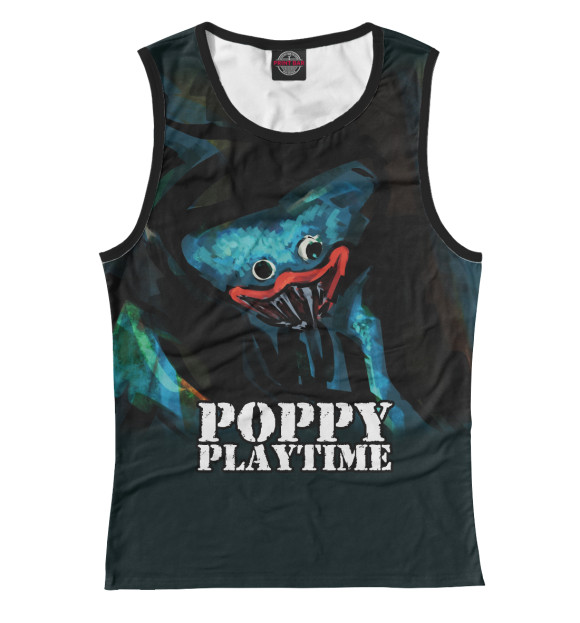 Женская майка с изображением Poppy Playtime Хагги Вагги цвета Белый