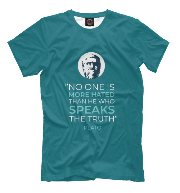 Мужская футболка с изображением Цитата Платона цвета Белый