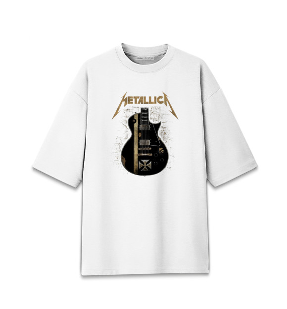 Женская футболка оверсайз с изображением Metallica цвета Белый
