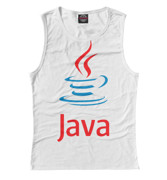 Женская майка с изображением Java цвета Белый