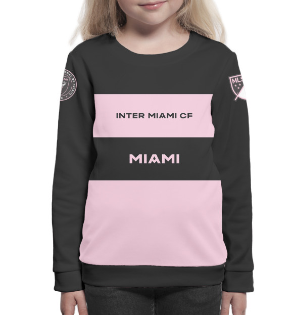 Свитшот для девочек с изображением Inter Miami цвета Белый