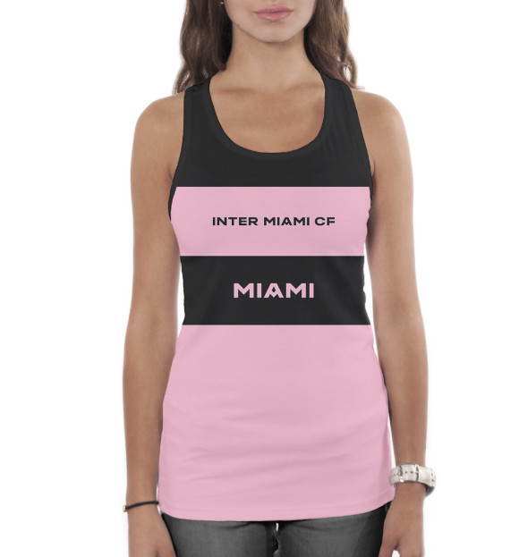 Женская майка-борцовка с изображением Inter Miami цвета Белый
