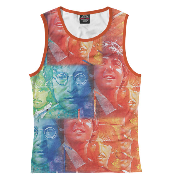 Майка для девочки с притом The Beatles цвета Белый Майка для девочки с изображением The Beatles цвета Белый