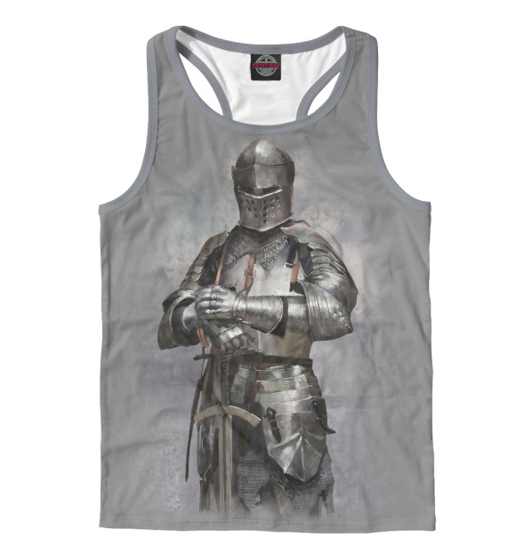 Мужская майка-борцовка с изображением Рыцарь цвета Белый