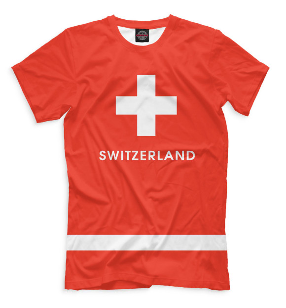 Мужская футболка с изображением Сборная Швейцарии цвета Белый
