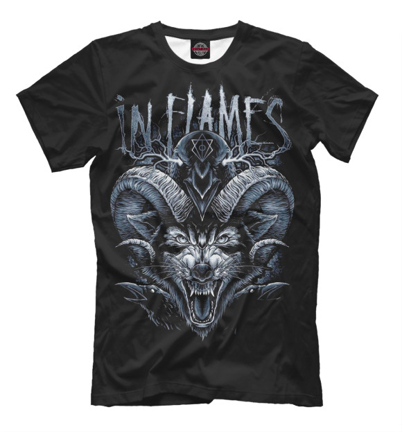 Футболка для мальчиков с изображением In Flames цвета Черный