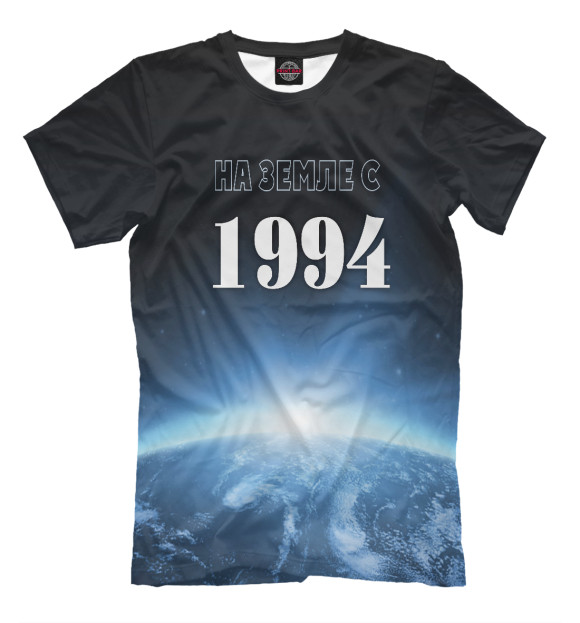 Мужская футболка с изображением На Земле с 1994 цвета Черный