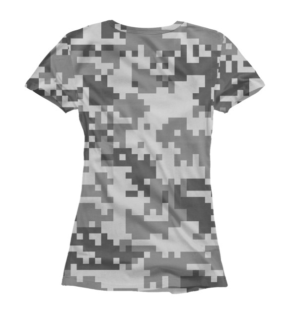 Женская футболка с изображением Camo digital gray цвета Белый