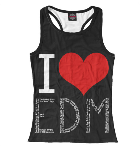 

Майки борцовки Print Bar, Белый, I love EDM