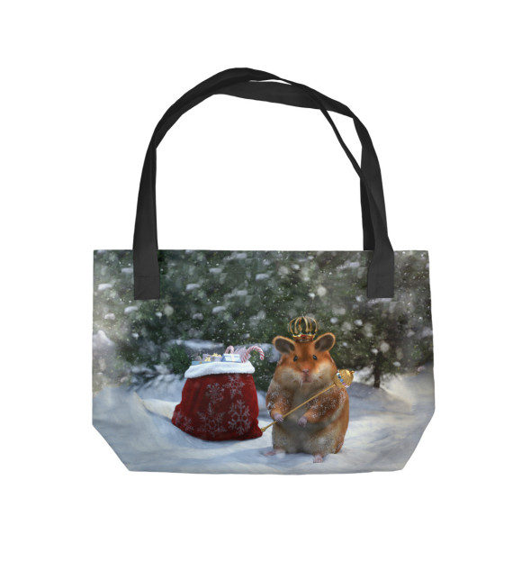 Пляжная сумка с изображением New Year Humster цвета 