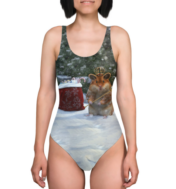 Купальник-боди с изображением New Year Humster цвета 
