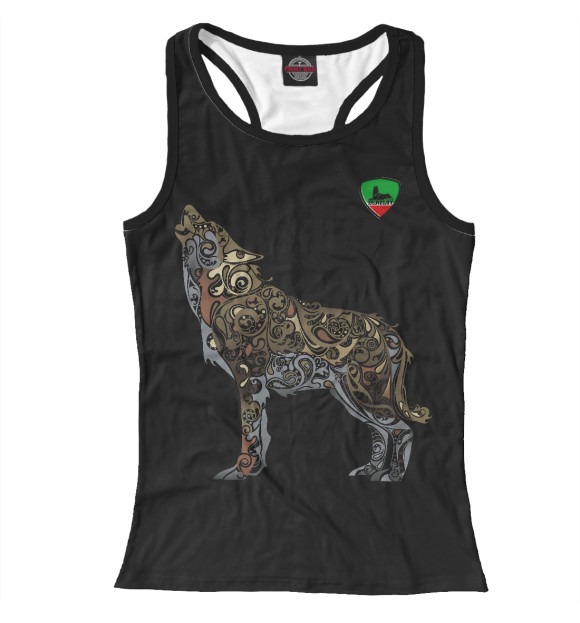 Женская майка-борцовка с изображением Волк цвета Белый