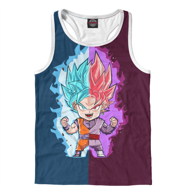 Мужская майка-борцовка с изображением Goku цвета Белый