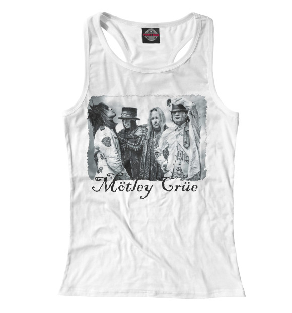 Женская майка-борцовка с притом Motley Crue цвета Белый Женская майка-борцовка с изображением Motley Crue цвета Белый