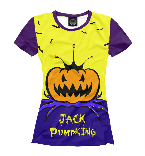 Женская футболка с изображением Jack Pumpkin цвета Белый