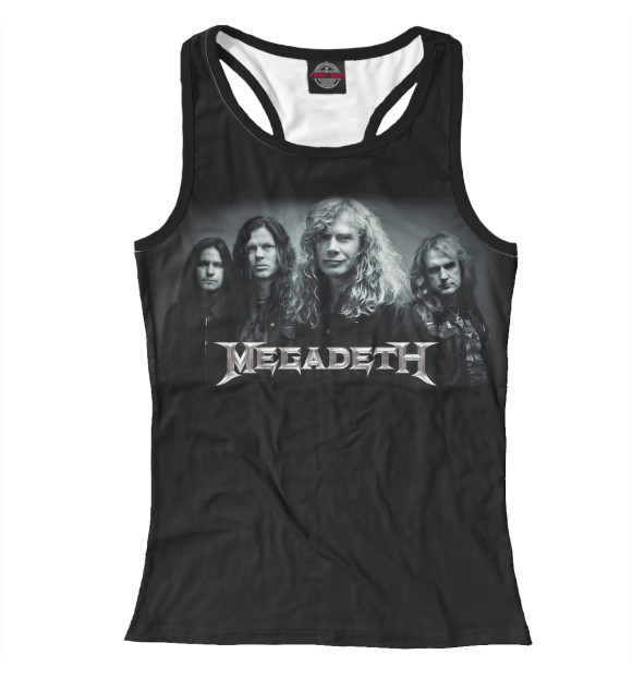 Женская майка-борцовка с изображением Megadeth цвета Белый