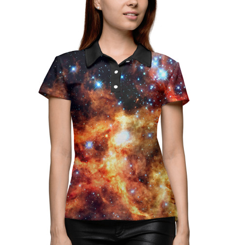 

Поло Print Bar, Белый, Космос