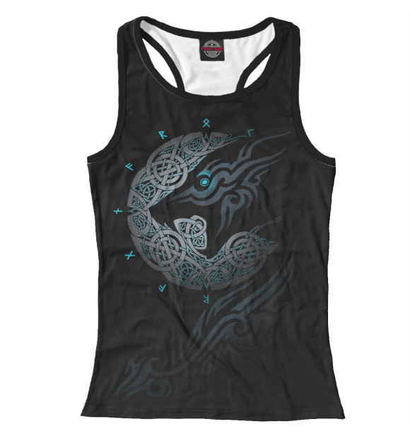 Женская майка-борцовка с изображением Волк Фенрир цвета Белый