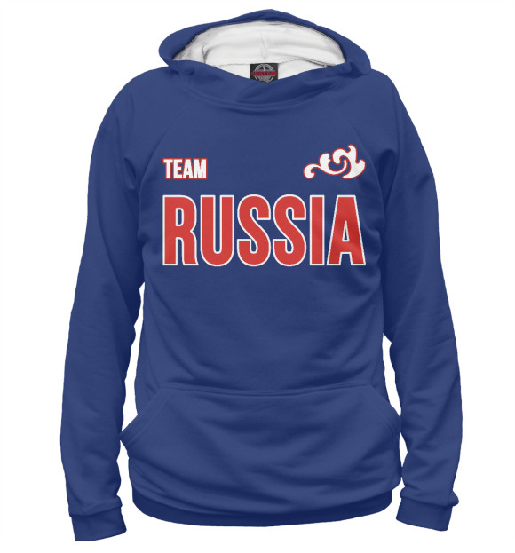 Худи для мальчика с изображением Team Russia цвета Белый