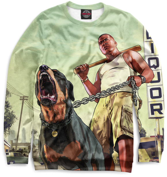 Женский свитшот с изображением Франклин и Чоп цвета Белый