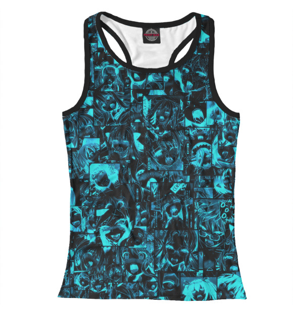 Женская майка-борцовка с изображением Ahegao цвета Белый