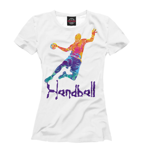 Футболка для девочек с изображением Handball цвета Белый