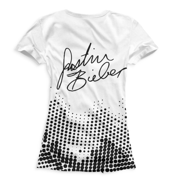 Женская футболка с изображением Джастин Бибер цвета Белый